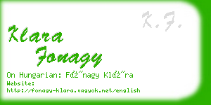 klara fonagy business card